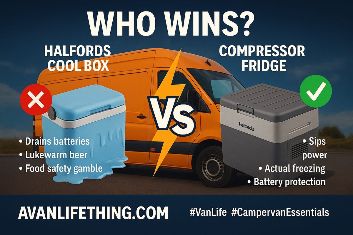 Halfords Cool Boxes vs Compressor Fridges: Why Cheap Coolers Drain Batteries (And Fail to Chill)