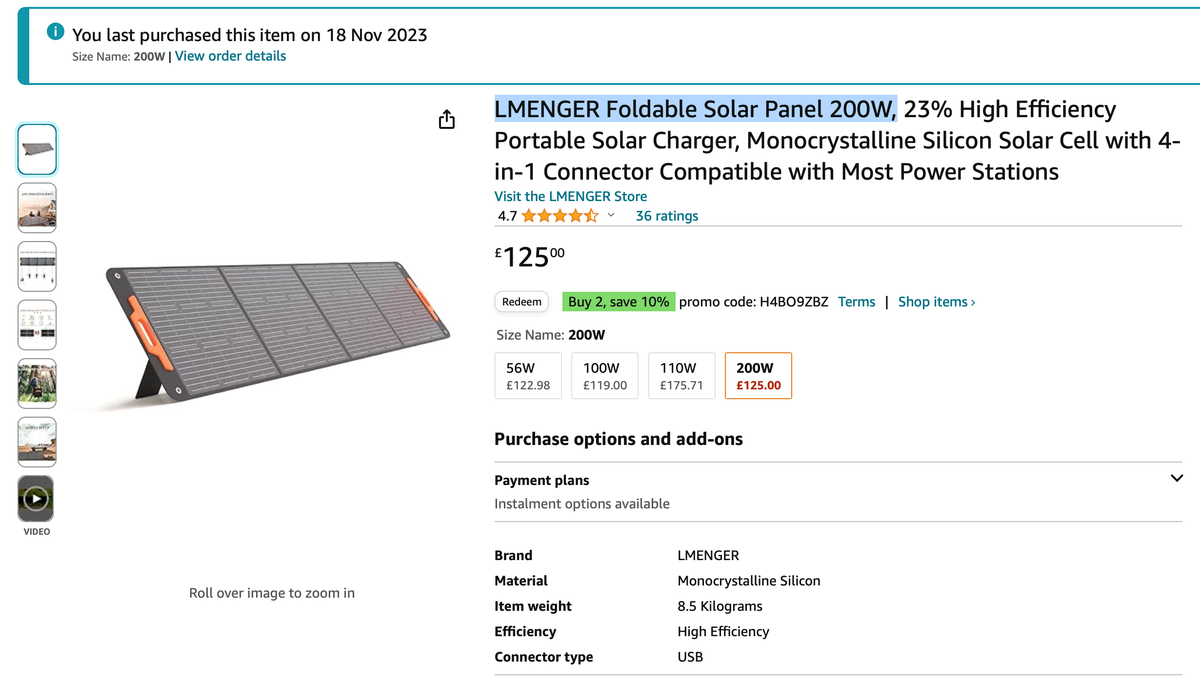 LMENGER 200w  Foldable Solar Power Review 2oow on a budget?