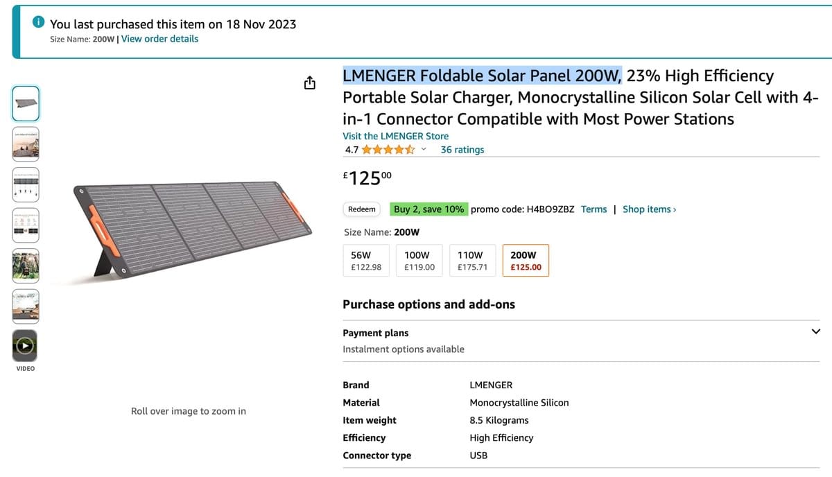 LMENGER 200w  Foldable Solar Power Review 2oow on a budget?