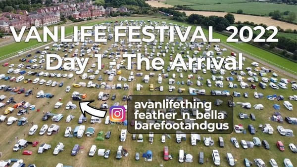 Vans arriving at the Vanlife UK event in Stratford-upon-Avon, 2022